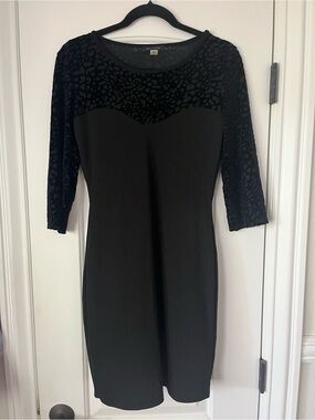 Tommy Hilfiger Black Mini Dress with crushed velvet detailing